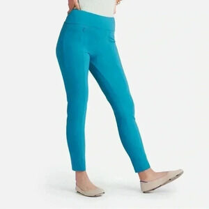 Betabrand Power-Down Skinny Dress Pant Yoga Pants‎ Maui Teal Turquoise Sz S